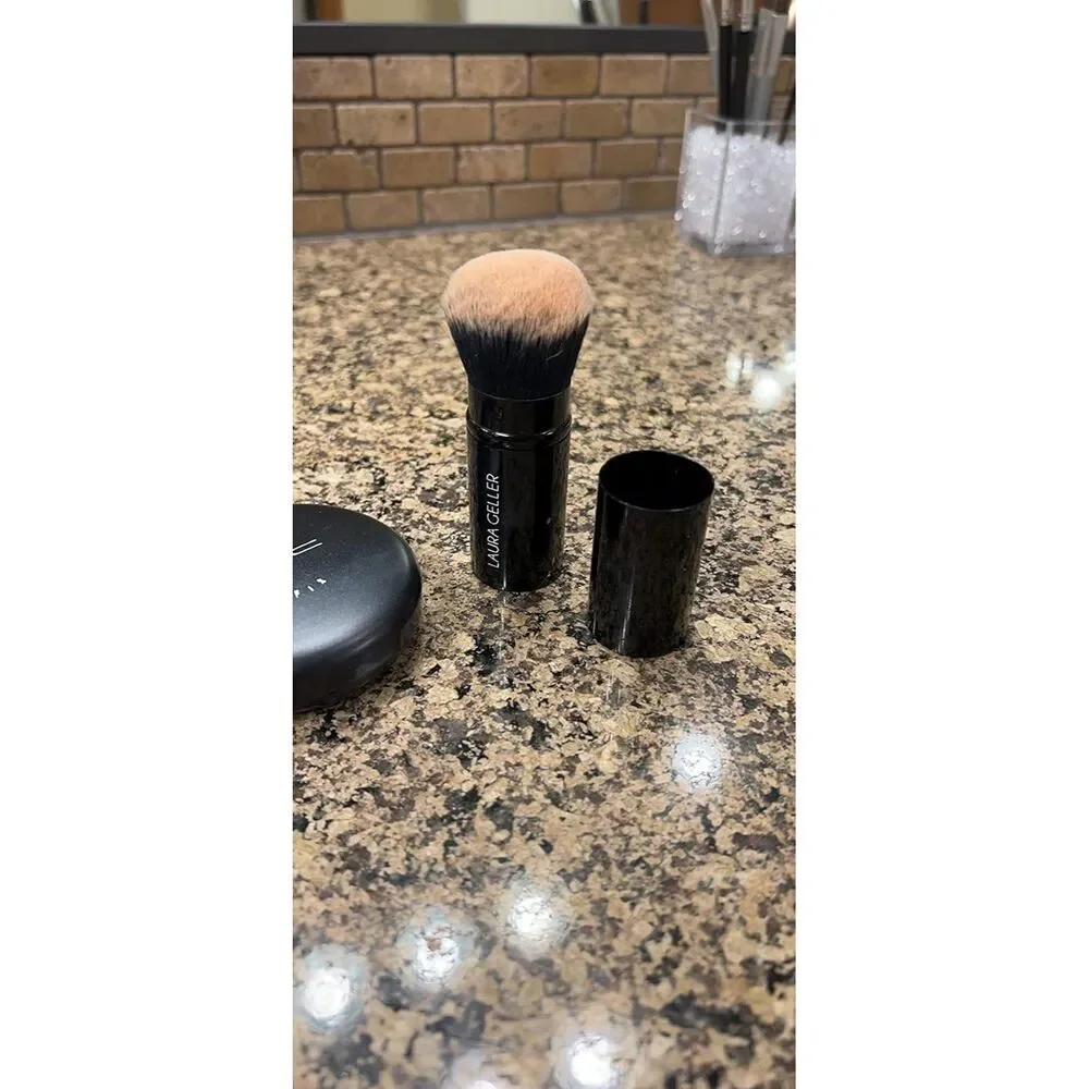 Laura Geller Retractable Black Kabuki Airbrush With Aluminum Handle Brush
